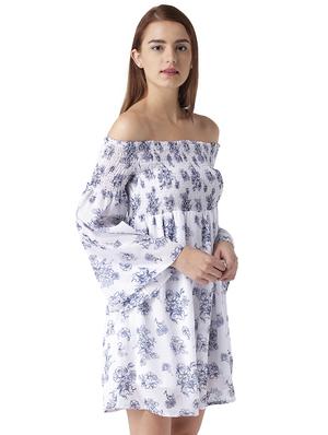 shirring detail off shoulder dress - 15709078 - Standard Image - 2