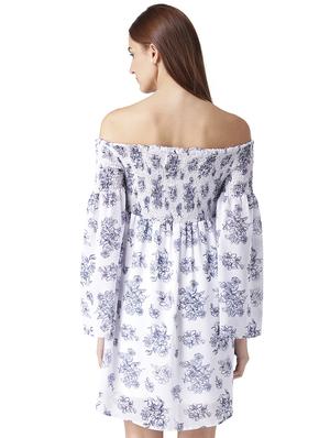 shirring detail off shoulder dress - 15709078 - Standard Image - 3