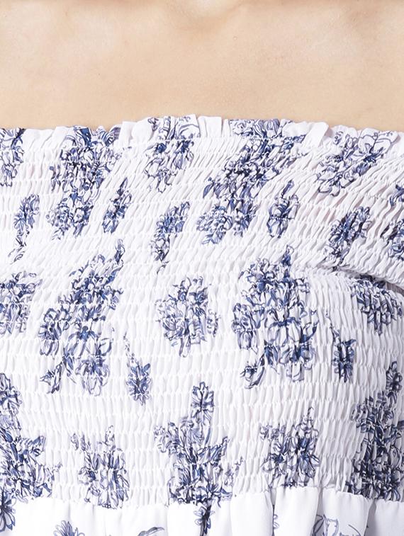 shirring detail off shoulder dress - 15709078 - Zoom Image - 5