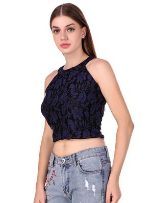 sleeveless floral crop top - 15709391 - Standard Image - 2