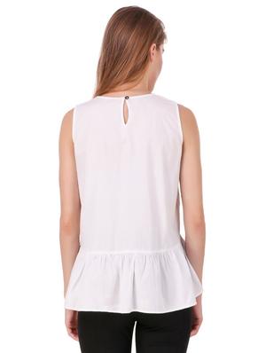 floral applique gathered detail top - 15709405 - Standard Image - 3