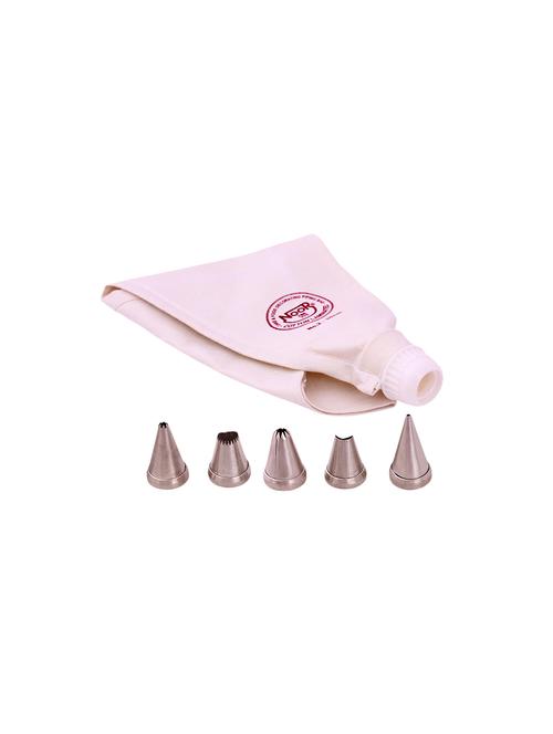 cake decoration cotton icing bag (reusable) 35cm with 5 nozzle s2, cream - 15709597 - Standard Image - 1