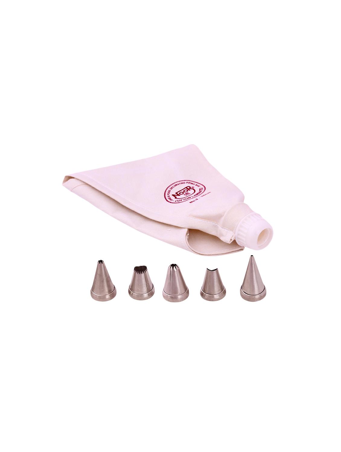 cake decoration cotton icing bag (reusable) 35cm with 5 nozzle s2, cream - 15709597 - Zoom Image - 1