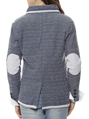 contrast edge elbow patch blazer - 15709610 - Standard Image - 3