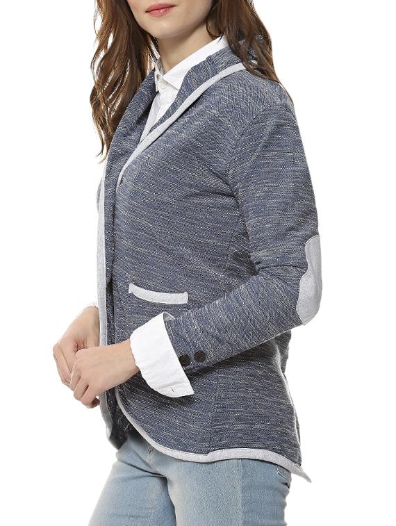 contrast edge elbow patch blazer - 15709610 - Zoom Image - 2