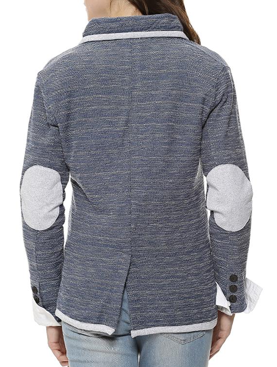 contrast edge elbow patch blazer - 15709610 - Zoom Image - 3