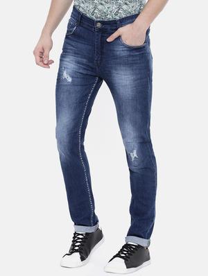 blue cotton blend ripped jeans - 15709863 - Standard Image - 2