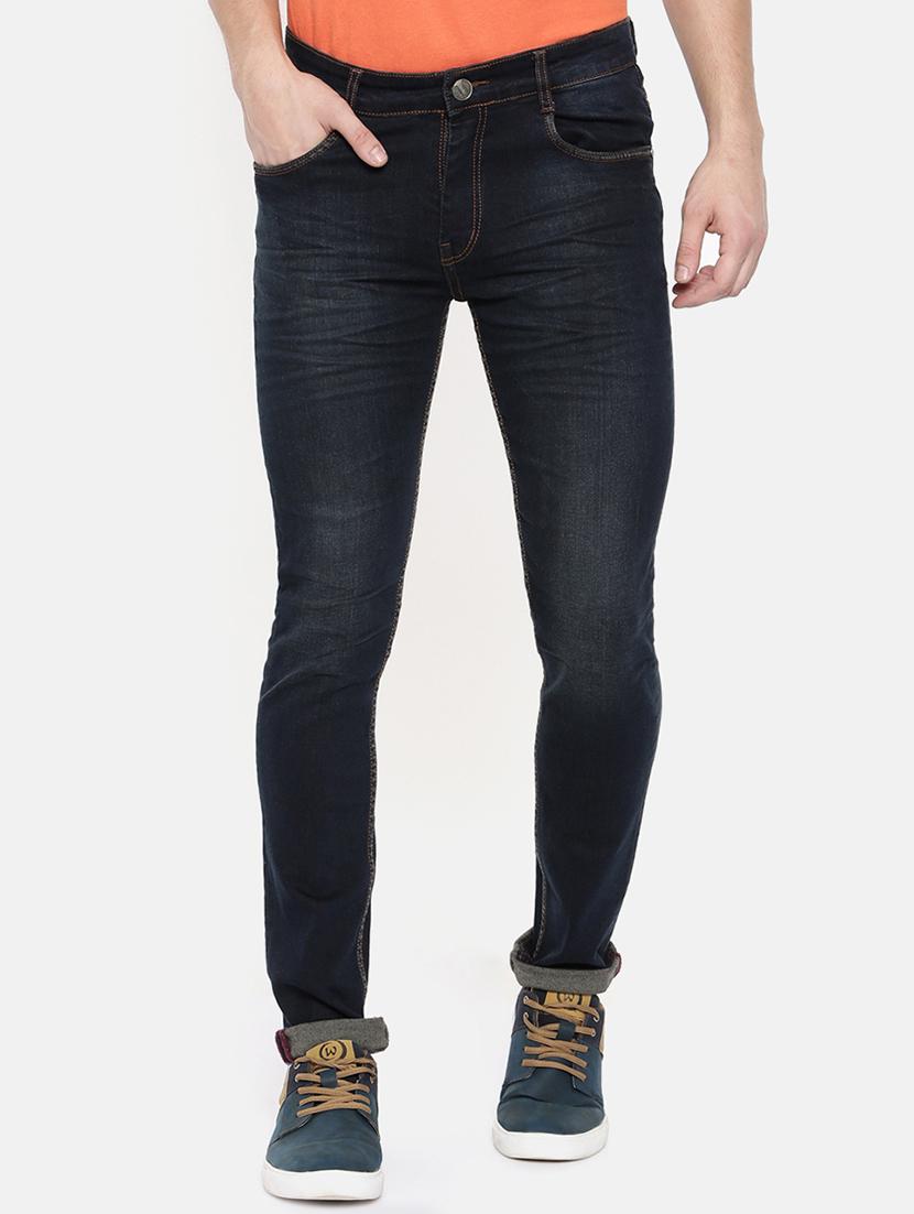 blue cotton blend washed jeans - 15709873 - Zoom Image - 1