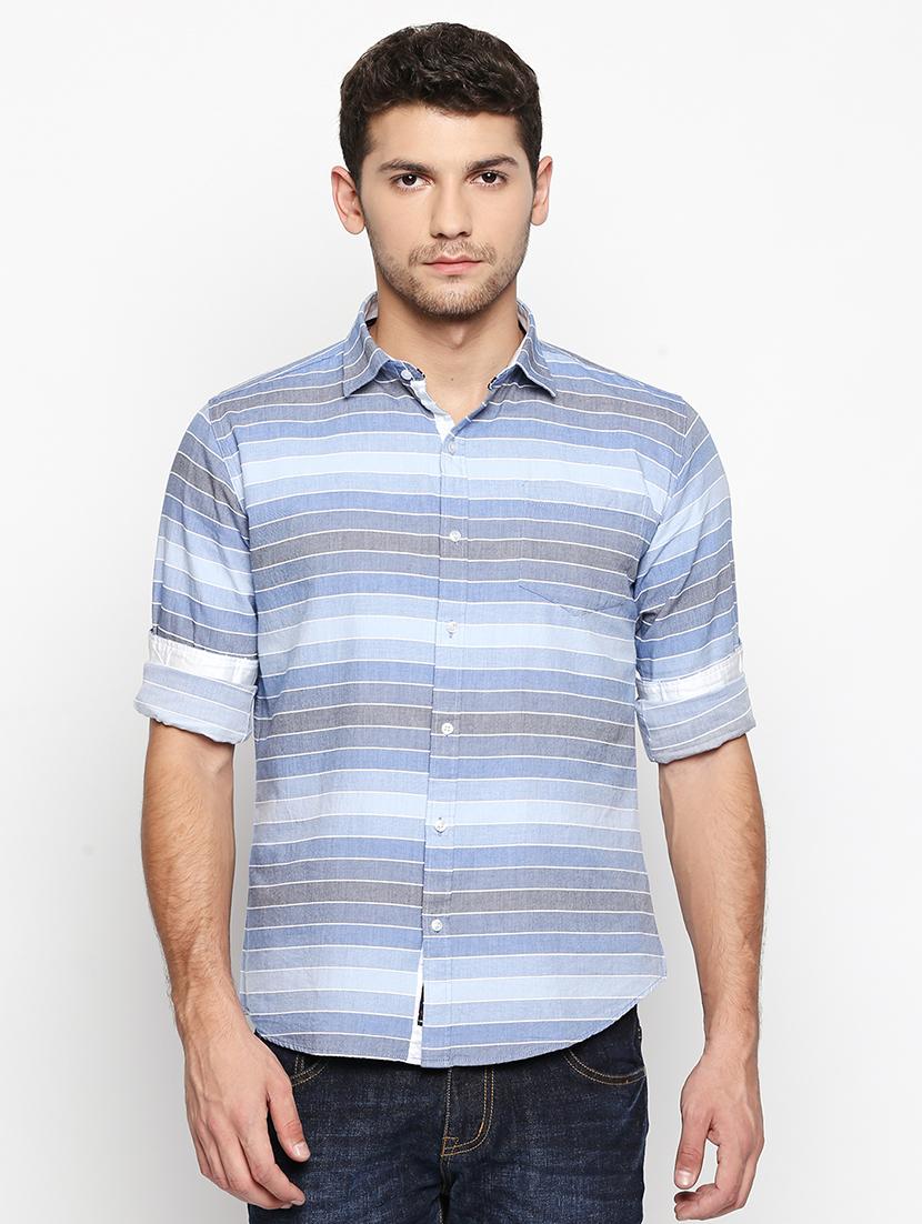 blue cotton casual shirt - 15710127 - Zoom Image - 1
