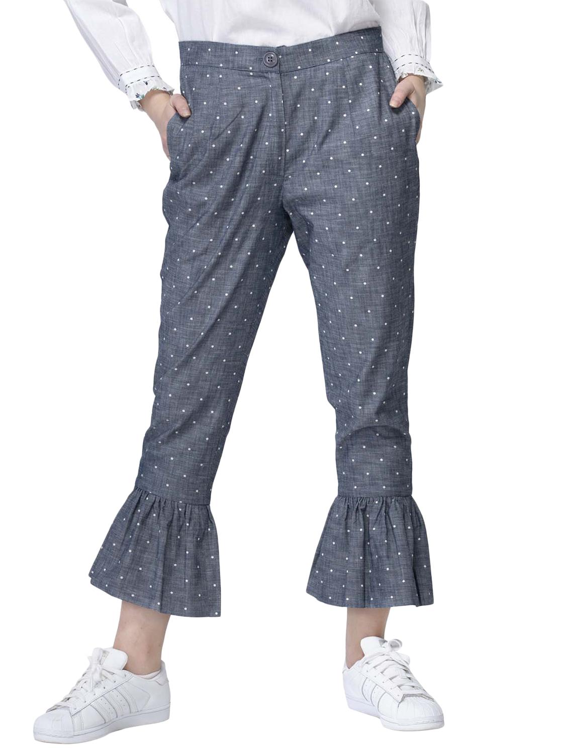 flared hem polka dotted trouser - 15710219 - Zoom Image - 2