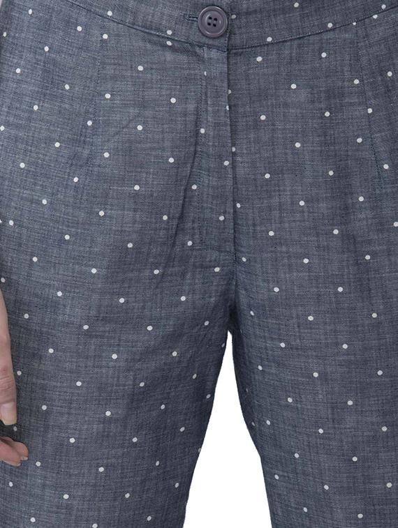 flared hem polka dotted trouser - 15710219 - Zoom Image - 4
