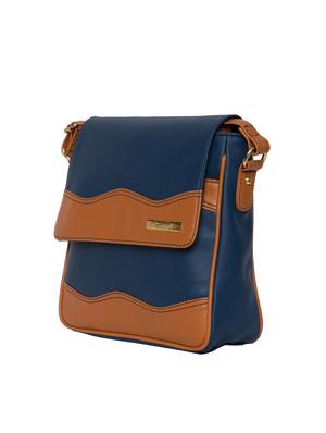 blue leatherette (pu) messenger sling bag - 15710334 - Standard Image - 4