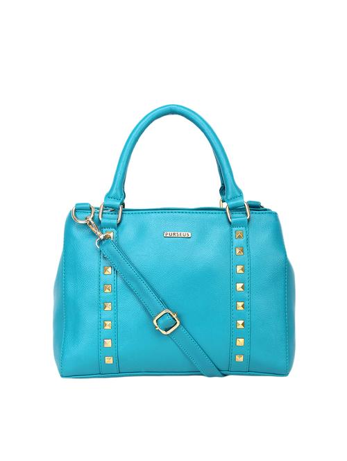blue leatherette (pu) regular handbag - 15710351 - Standard Image - 1