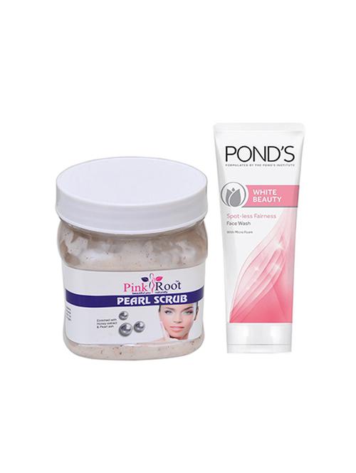 pink root pearl scrub and pond's white beauty facewash - 15710772 - Standard Image - 1