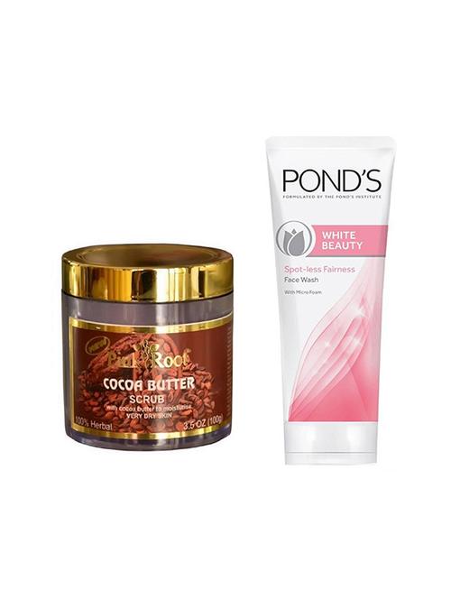 pink root cocoa butter scrub and pond's white beauty facewash - 15710790 - Standard Image - 1