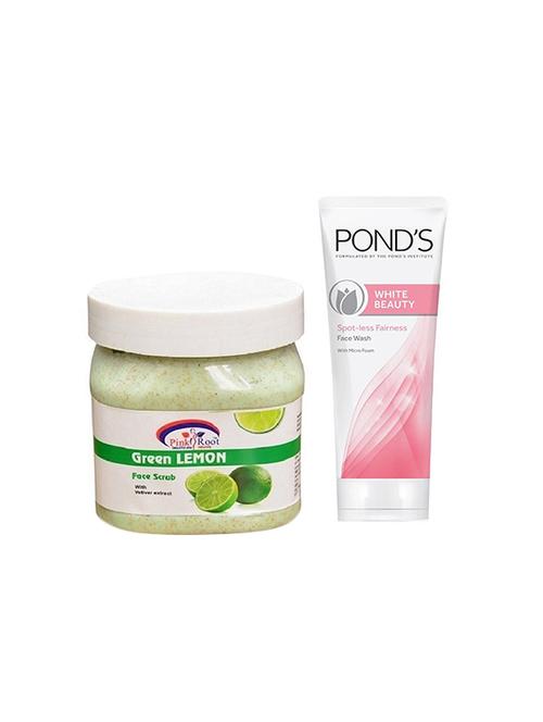 pink root green lemon scrub and pond's white beauty facewash - 15710802 - Standard Image - 1