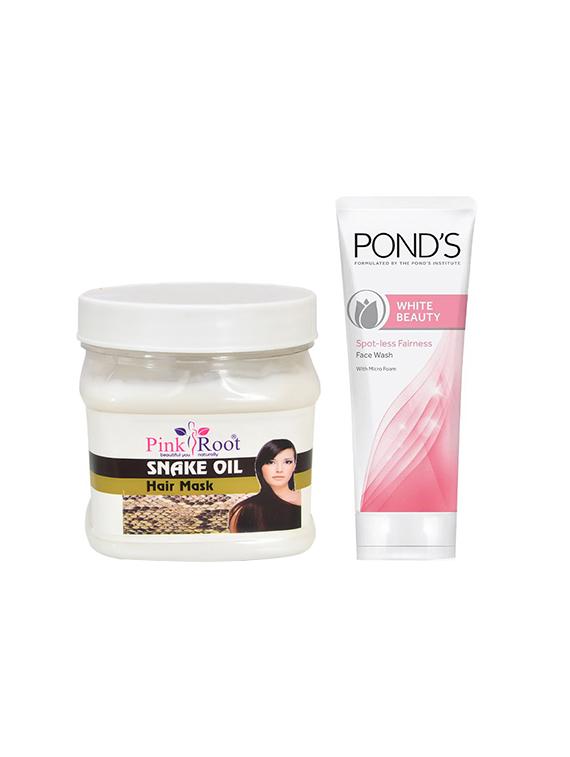 pink root snake oil hair mask and pond's white beauty facewash - 15710805 - Zoom Image - 1