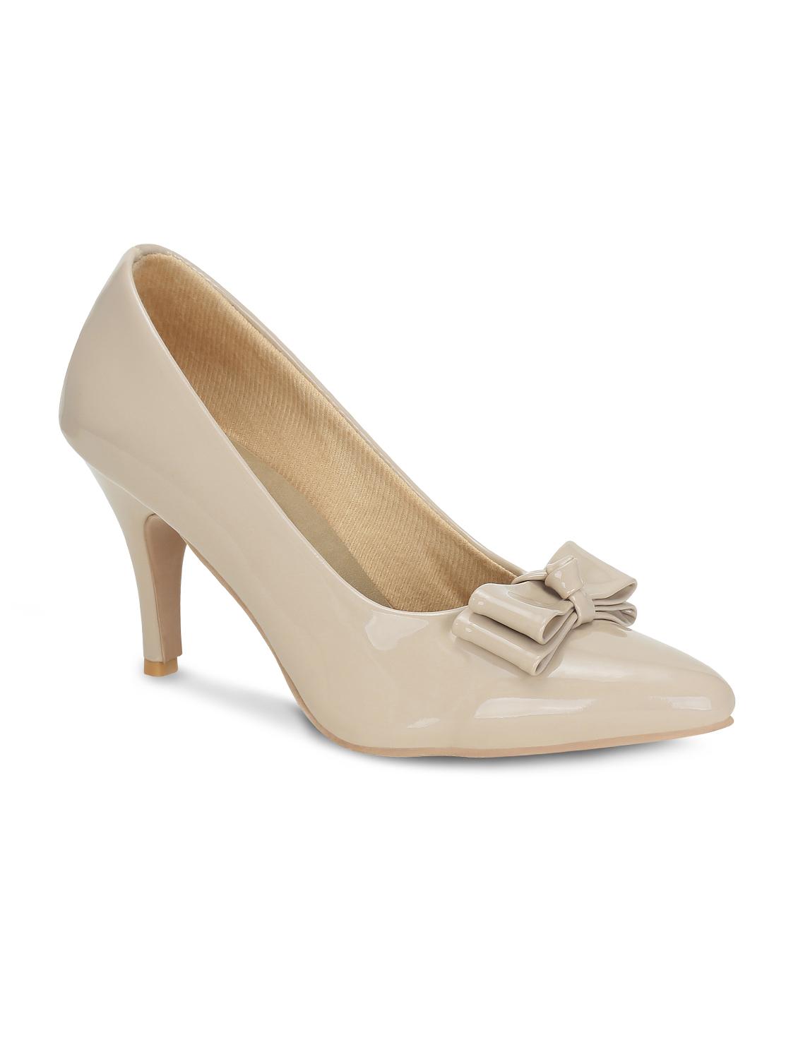beige faux leather slip on pumps - 15713336 - Zoom Image - 1