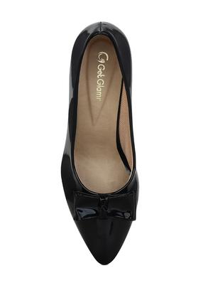 black faux leather slip on pumps - 15713337 - Standard Image - 4