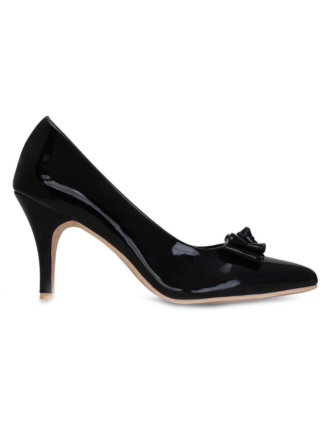 black faux leather slip on pumps - 15713337 - Zoom Image - 2