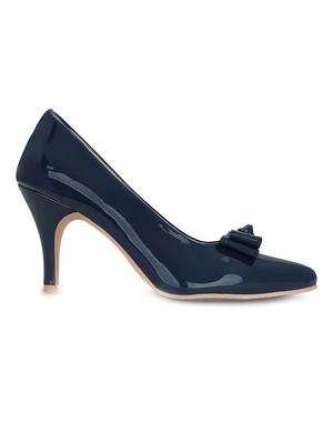 navy faux leather slip on pumps - 15713339 - Standard Image - 2