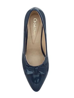 navy faux leather slip on pumps - 15713339 - Standard Image - 4