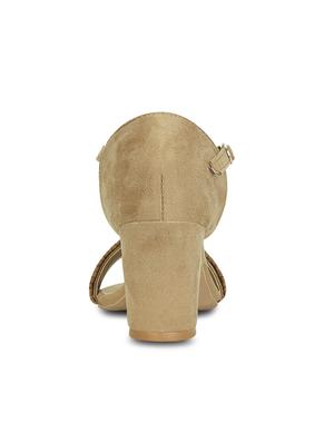 beige faux leather ankle strap sandals - 15713355 - Standard Image - 3