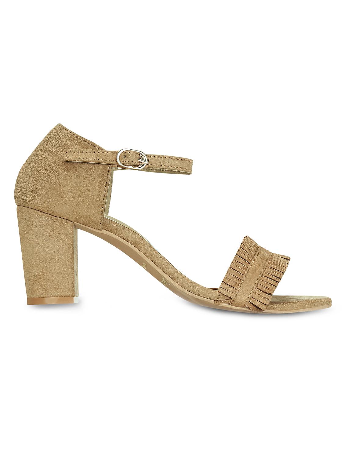 beige faux leather ankle strap sandals - 15713355 - Zoom Image - 2