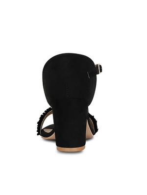 black faux leather ankle strap sandals - 15713356 - Standard Image - 3