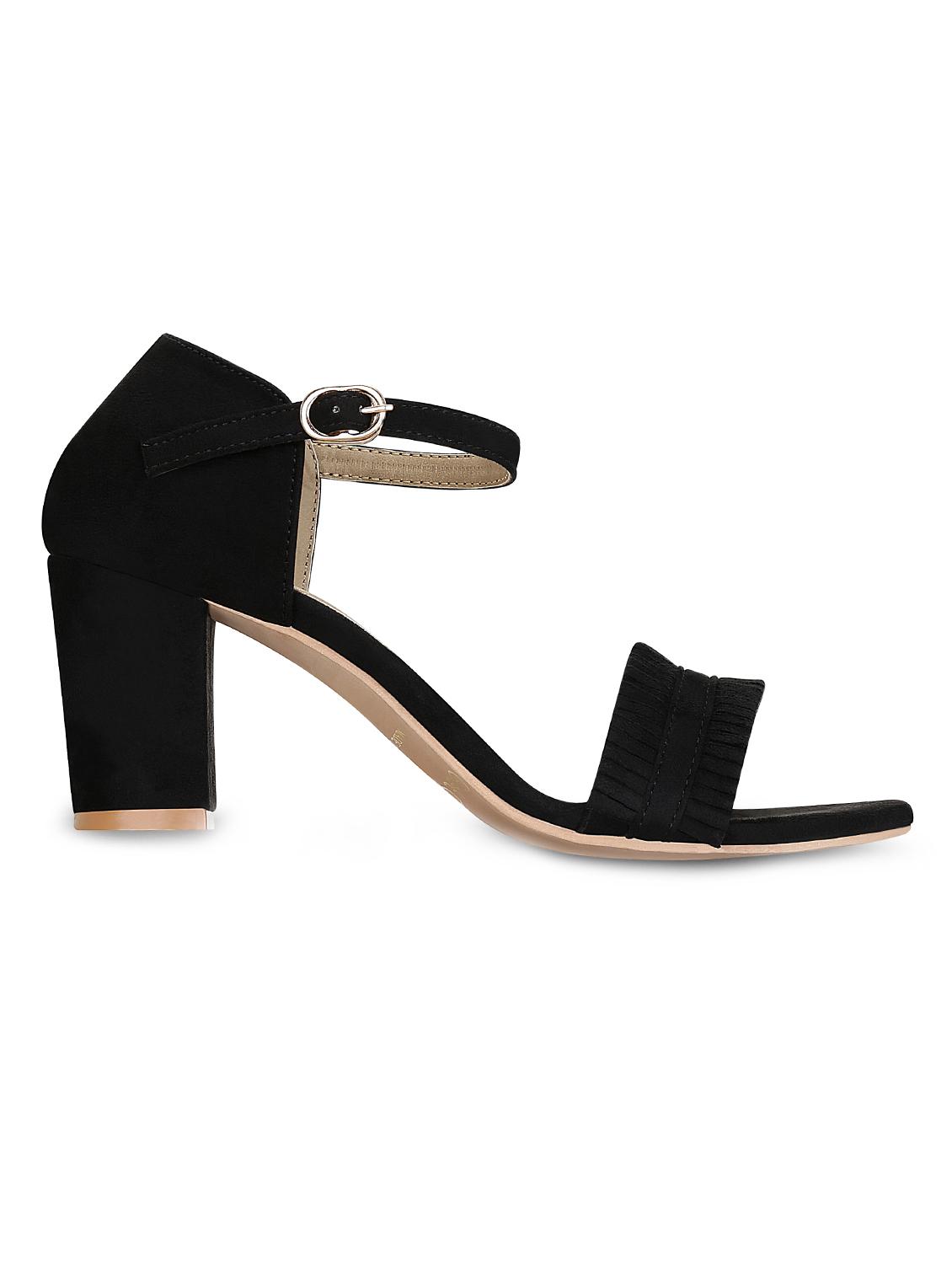 black faux leather ankle strap sandals - 15713356 - Zoom Image - 2