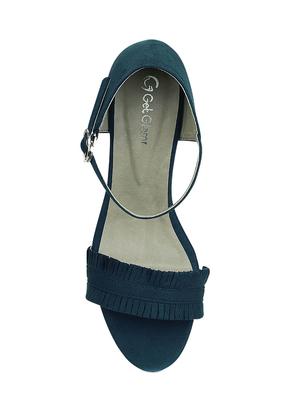 navy faux leather ankle strap sandals - 15713357 - Standard Image - 4