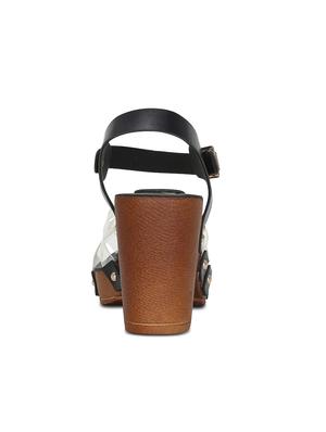 black faux leather ankle strap sandals - 15713363 - Standard Image - 3