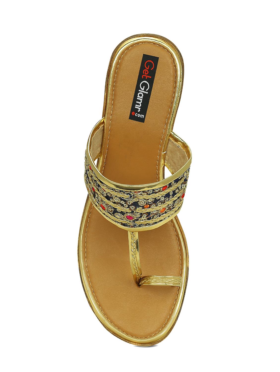 gold rush kolhapuri wedges - 15713371 - Zoom Image - 4