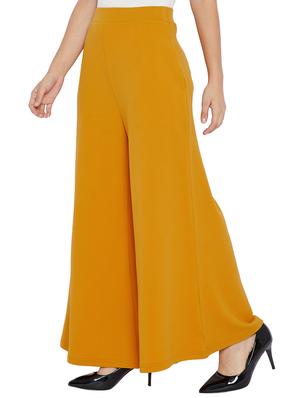 mustard flared palazzo - 15713589 - Standard Image - 2
