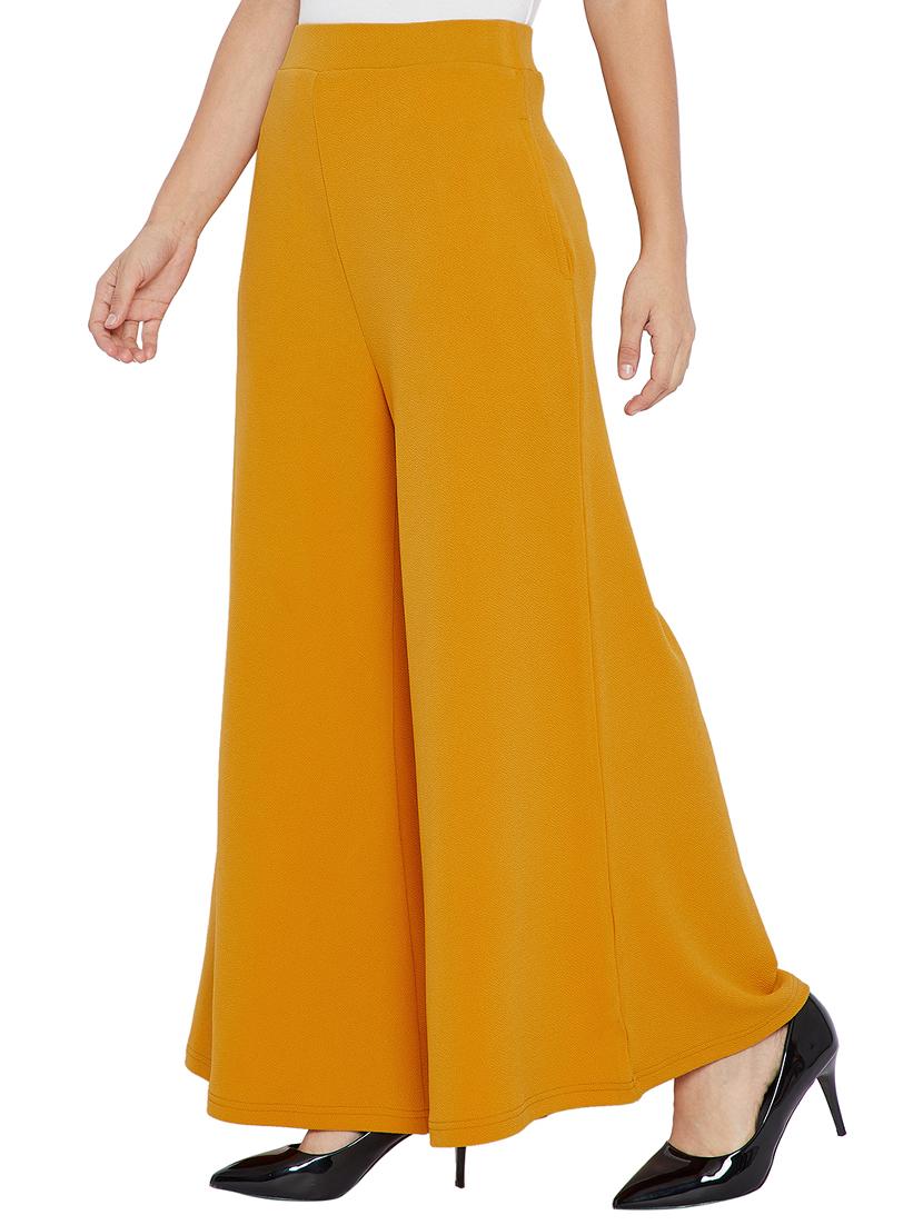 mustard flared palazzo - 15713589 - Zoom Image - 2