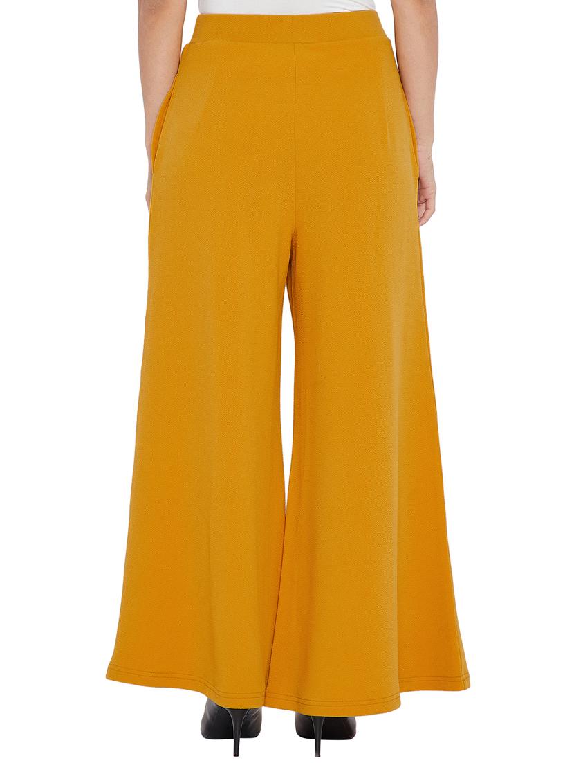 mustard flared palazzo - 15713589 - Zoom Image - 3
