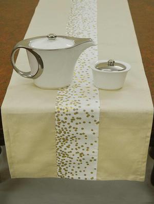 gold print panel table runner - 15713958 - Standard Image - 2