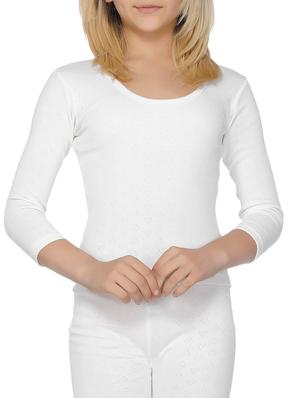 white cotton blend thermal - 15714258 - Standard Image - 2