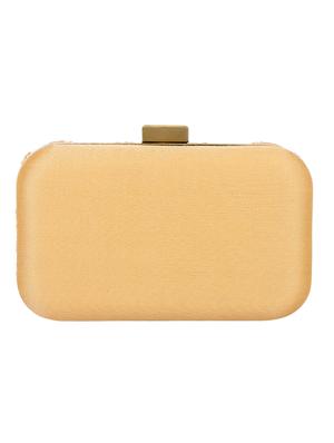 gold silk box clutch - 15715864 - Standard Image - 2