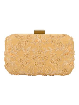gold silk box clutch - 15715864 - Standard Image - 4
