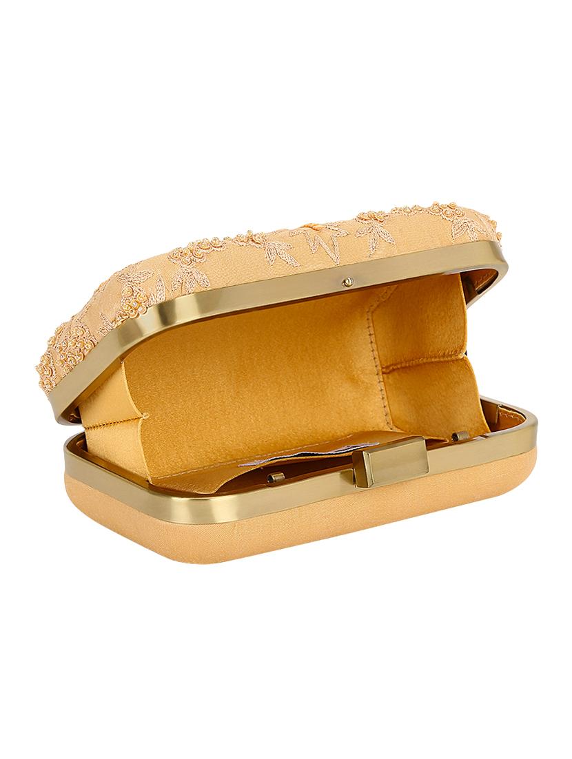 gold silk box clutch - 15715864 - Zoom Image - 3