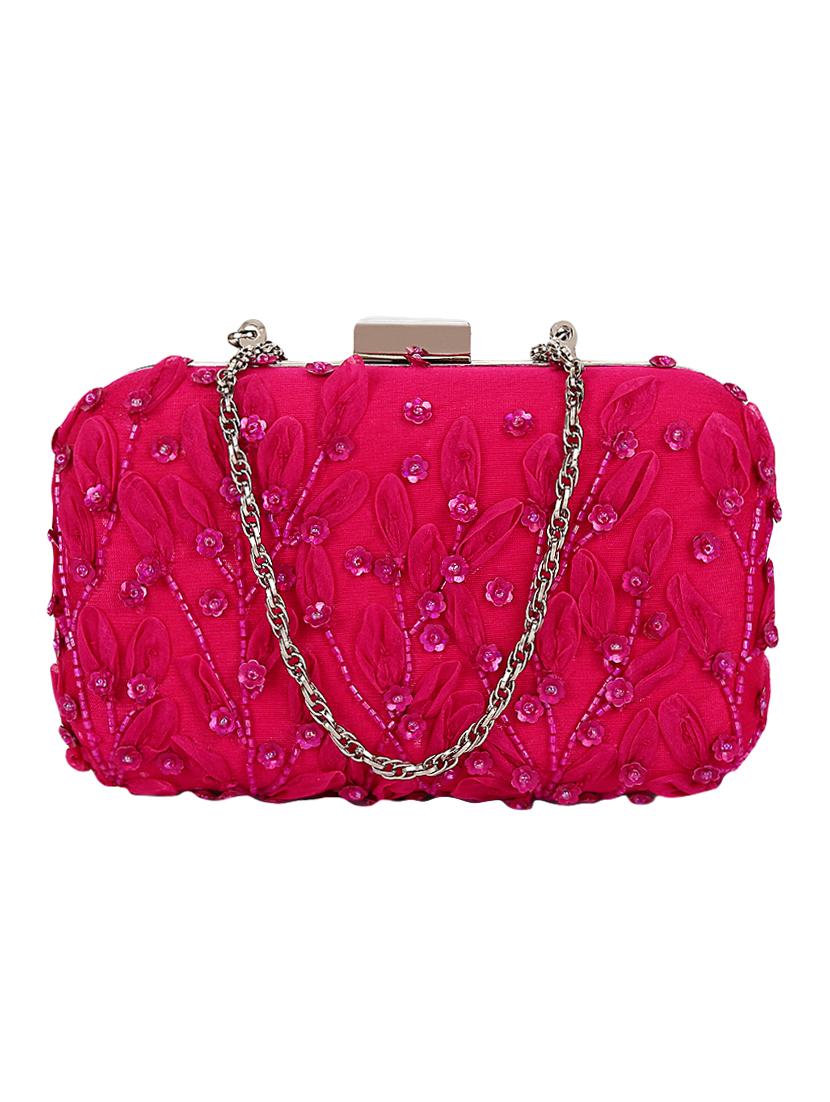 pink silk box clutch - 15715865 - Zoom Image - 1