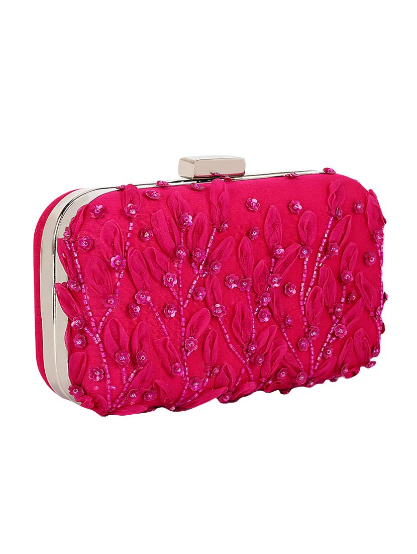 pink silk box clutch - 15715865 - Zoom Image - 4