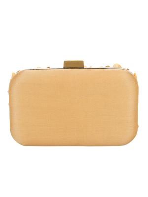 gold silk box clutch - 15715866 - Standard Image - 2