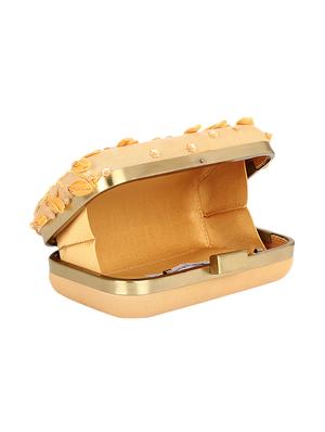 gold silk box clutch - 15715866 - Standard Image - 3