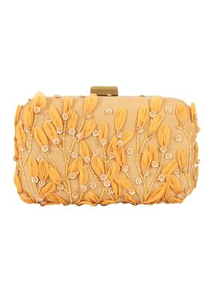 gold silk box clutch - 15715866 - Standard Image - 4