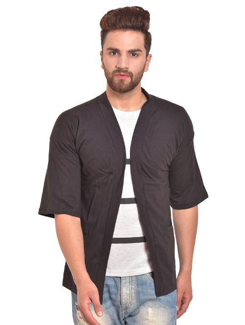 black cotton shrug - 15715882 - Standard Image - 1