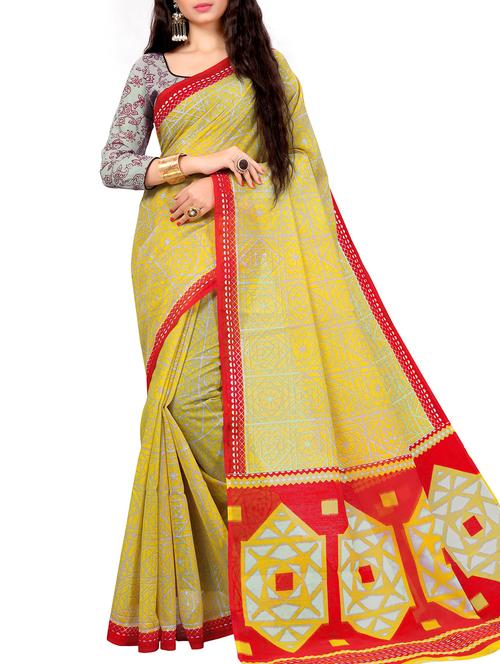 geometrical printed saree with blouse - 15720082 - Standard Image - 1