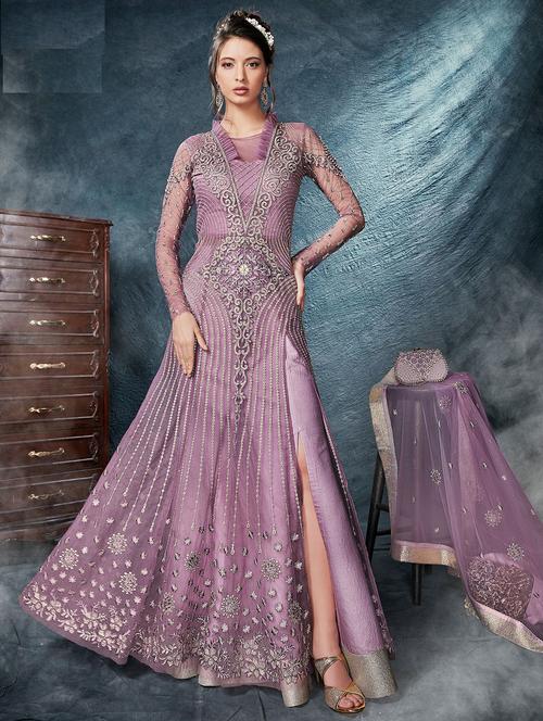 Embroidered front slit kalidaar suit - 15720470 - Standard Image - 1