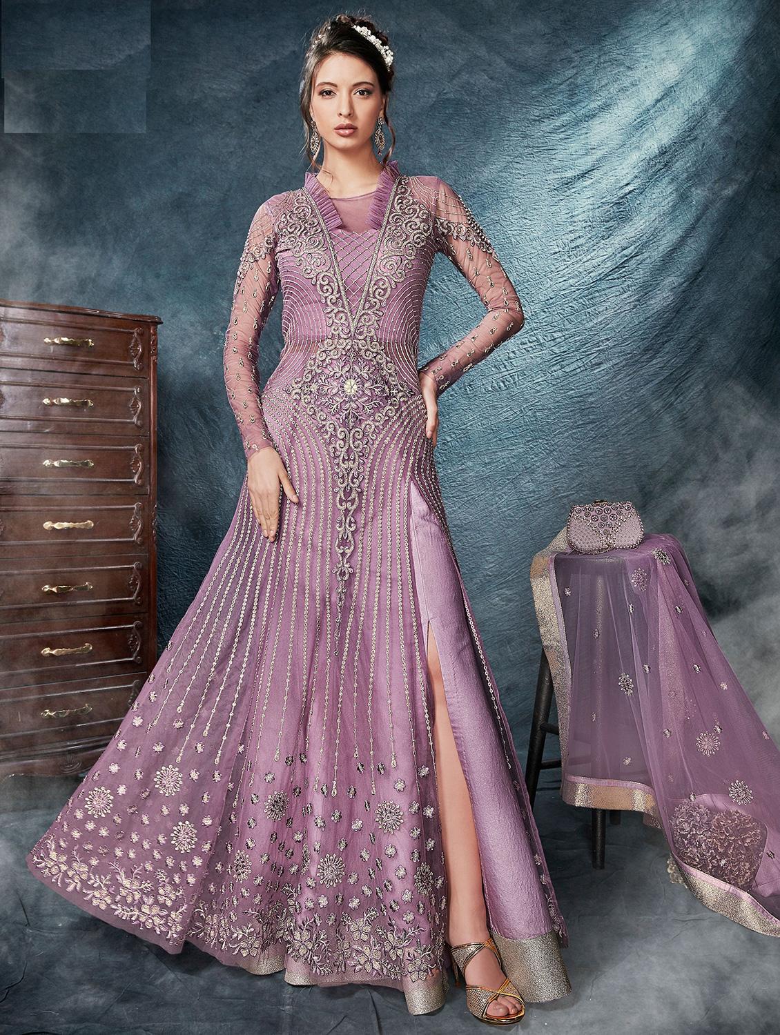 Embroidered front slit kalidaar suit - 15720470 - Zoom Image - 1